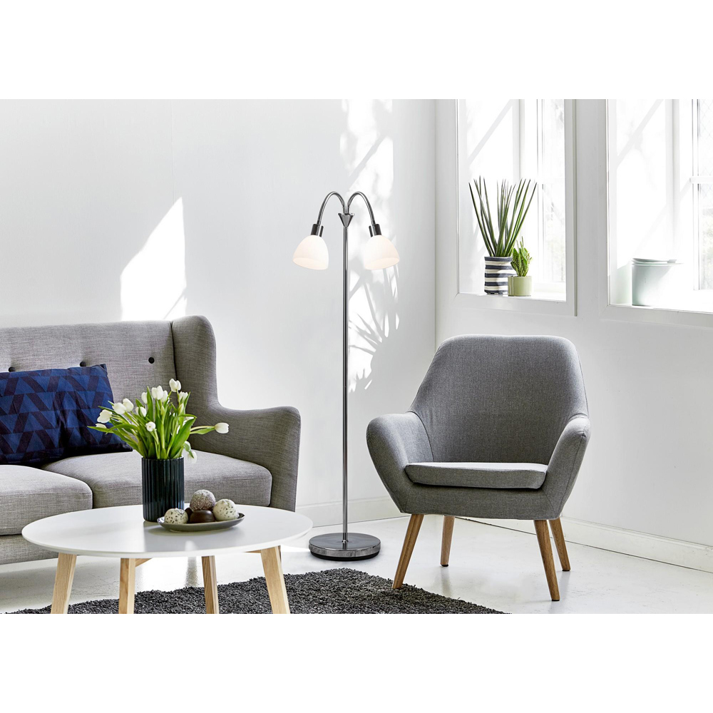 Nordlux Ray E14 Chrome Double Floor Lamp Image 2