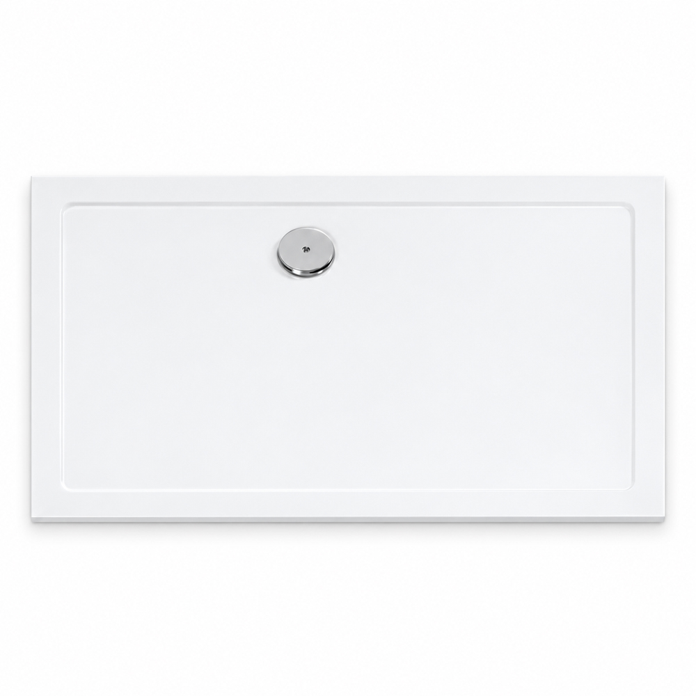 Go Bathrooms White Slim Rectangular Shower Tray 1400 x 800mm Image 2