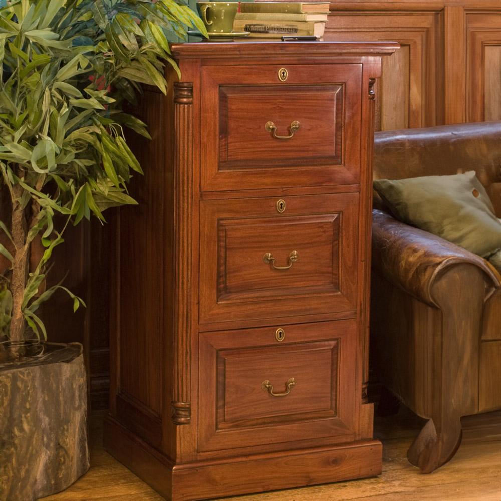 Baumhaus La Roque 3 Drawer Mahogany Filing Cabinet Image 6