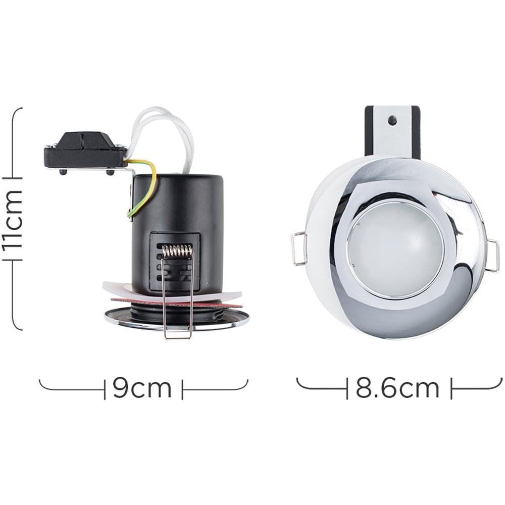 ValueLights Chrome IP65 Cool White LED Ceiling Downlight 4 Pack Image 5