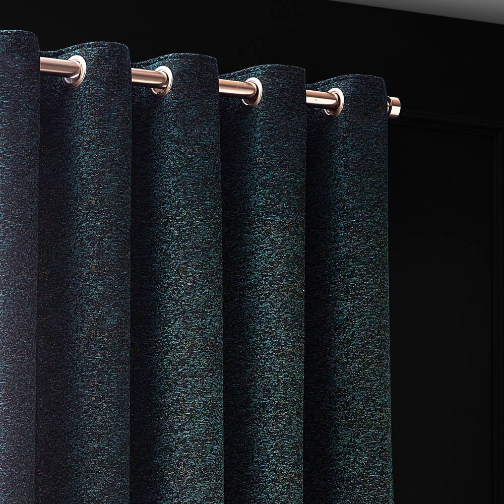 Paoletti Galaxy Emerald Chenille Eyelet Curtain 117 x 183cm Image 3