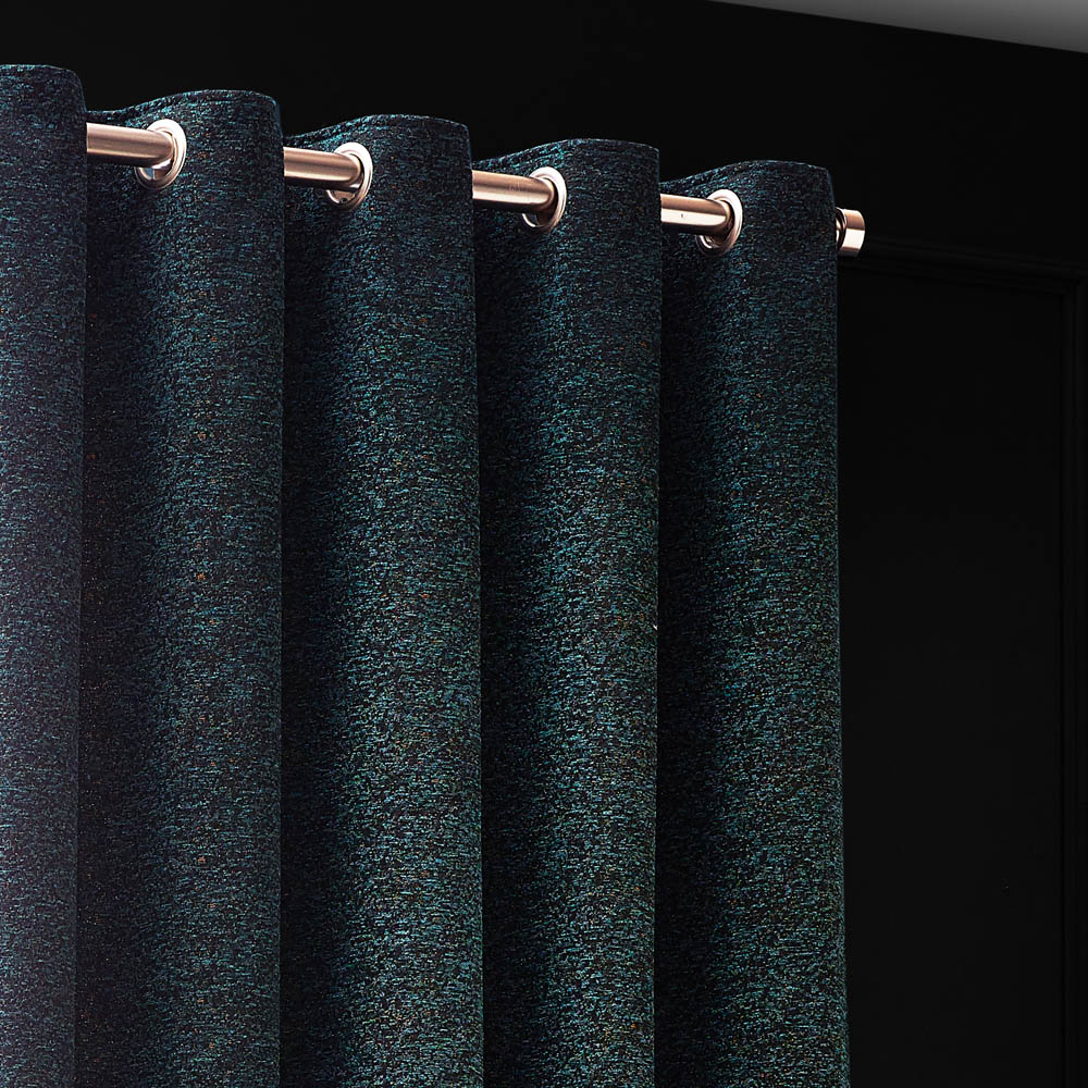 Paoletti Galaxy Emerald Chenille Eyelet Curtain 168 x 229cm Image 3