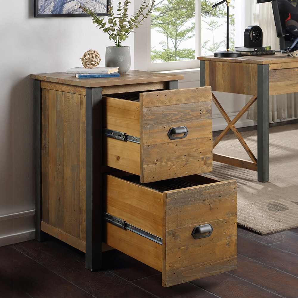 Baumhaus Urban Elegance 2 Drawer Reclaimed Filing Cabinet Image 2