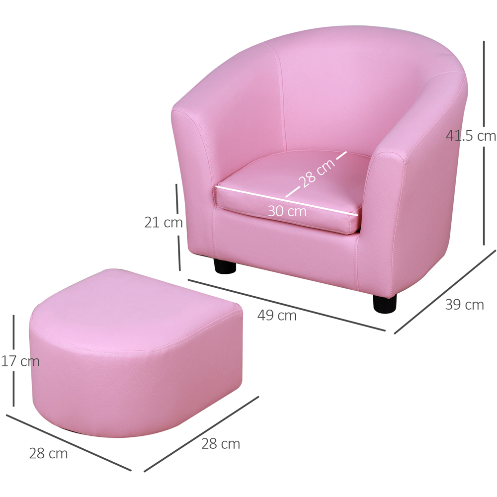 Tommy Toys Pink Kids Mini Armchair with Ottoman Image 8