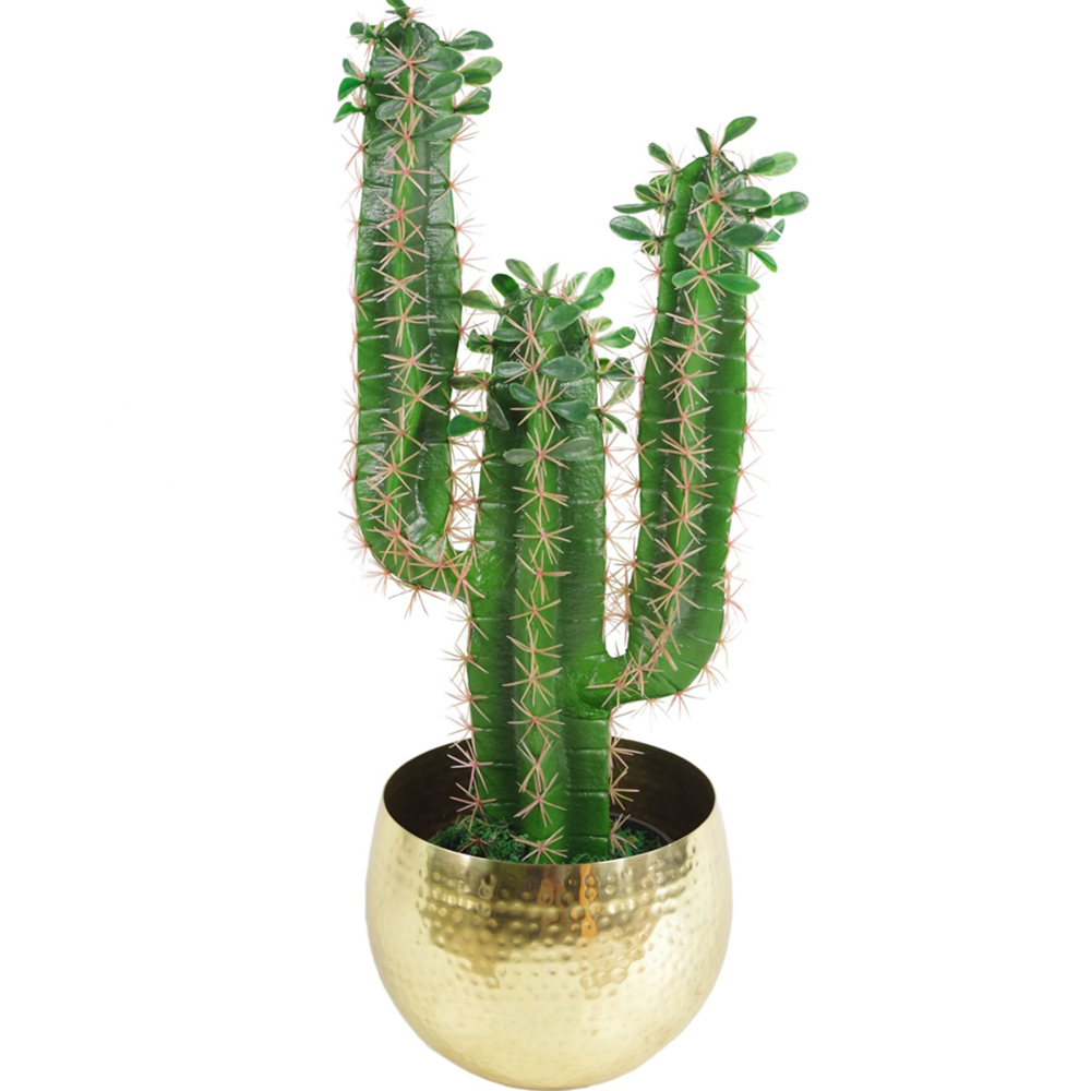 Leaf Hammered Brass Gold Metal Planter 22 x 18cm Image 4