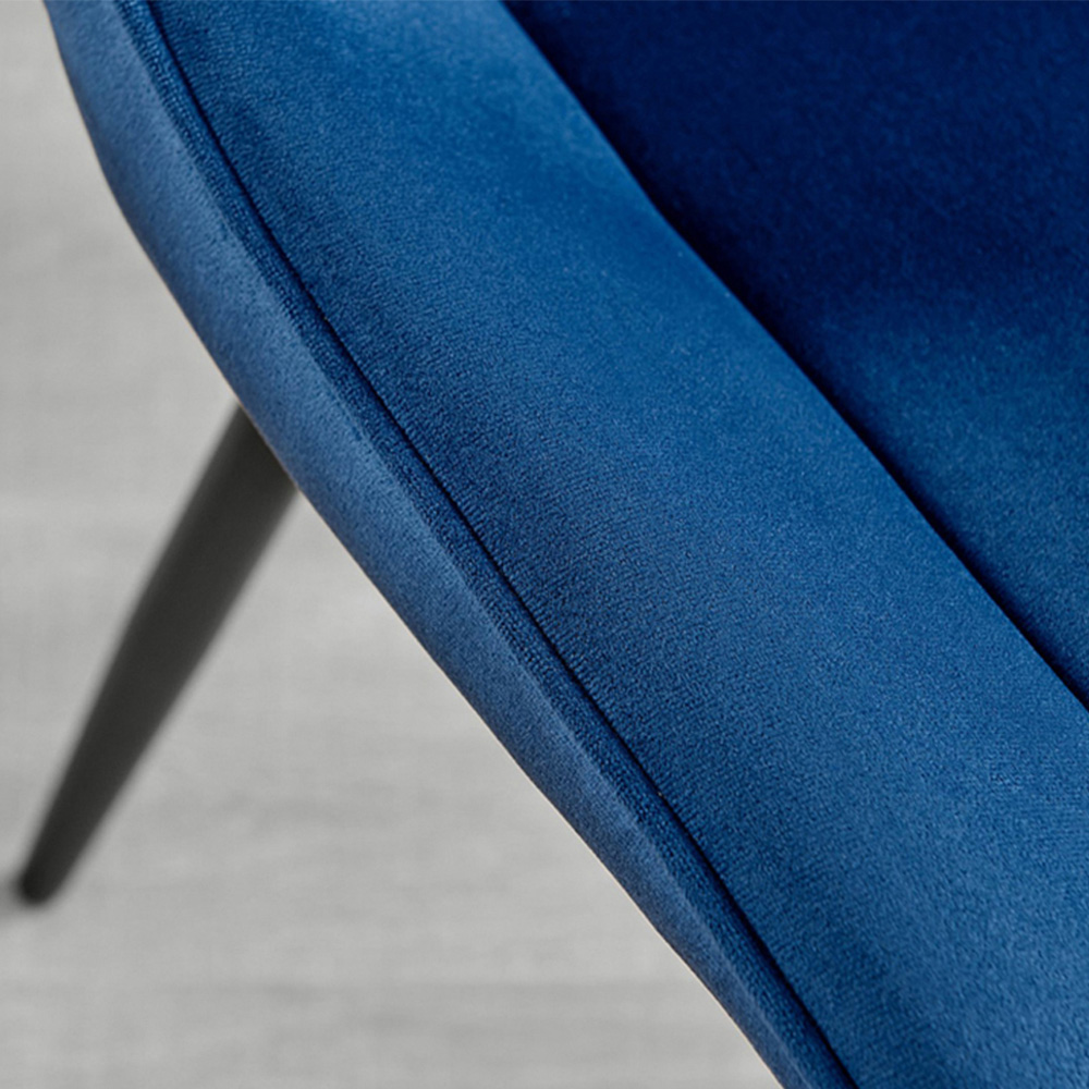 Furniturebox Molini Cesano 6 Seater Dining Set Black Gloss and Navy Image 8