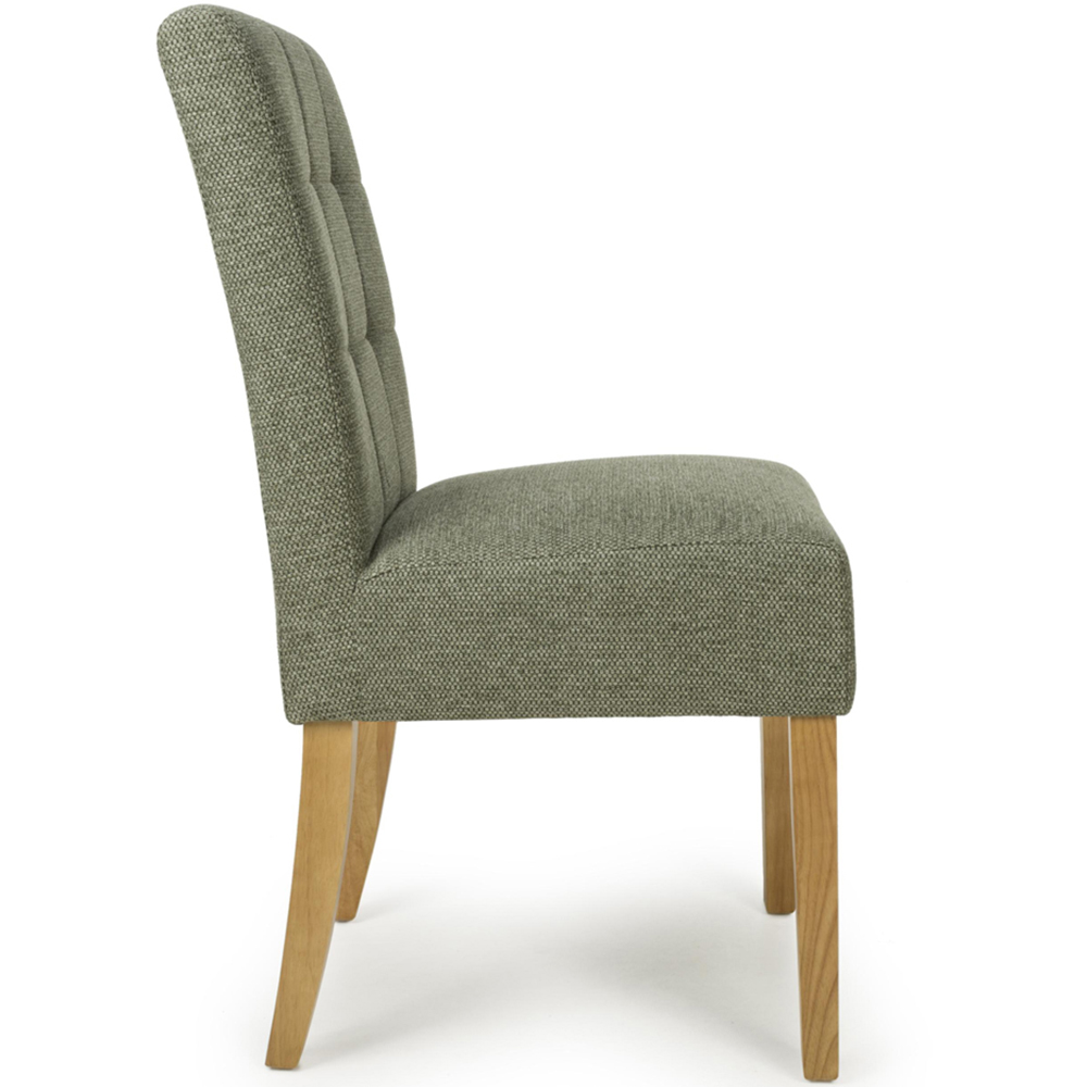Portland Harlow Olive Weave White Legs Waffle Back Dining Chair Image 3