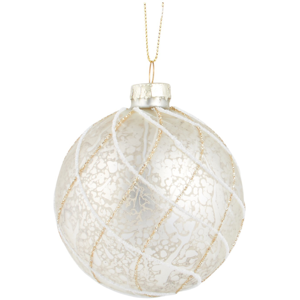 Champagne Glitter Christmas Bauble Image 4