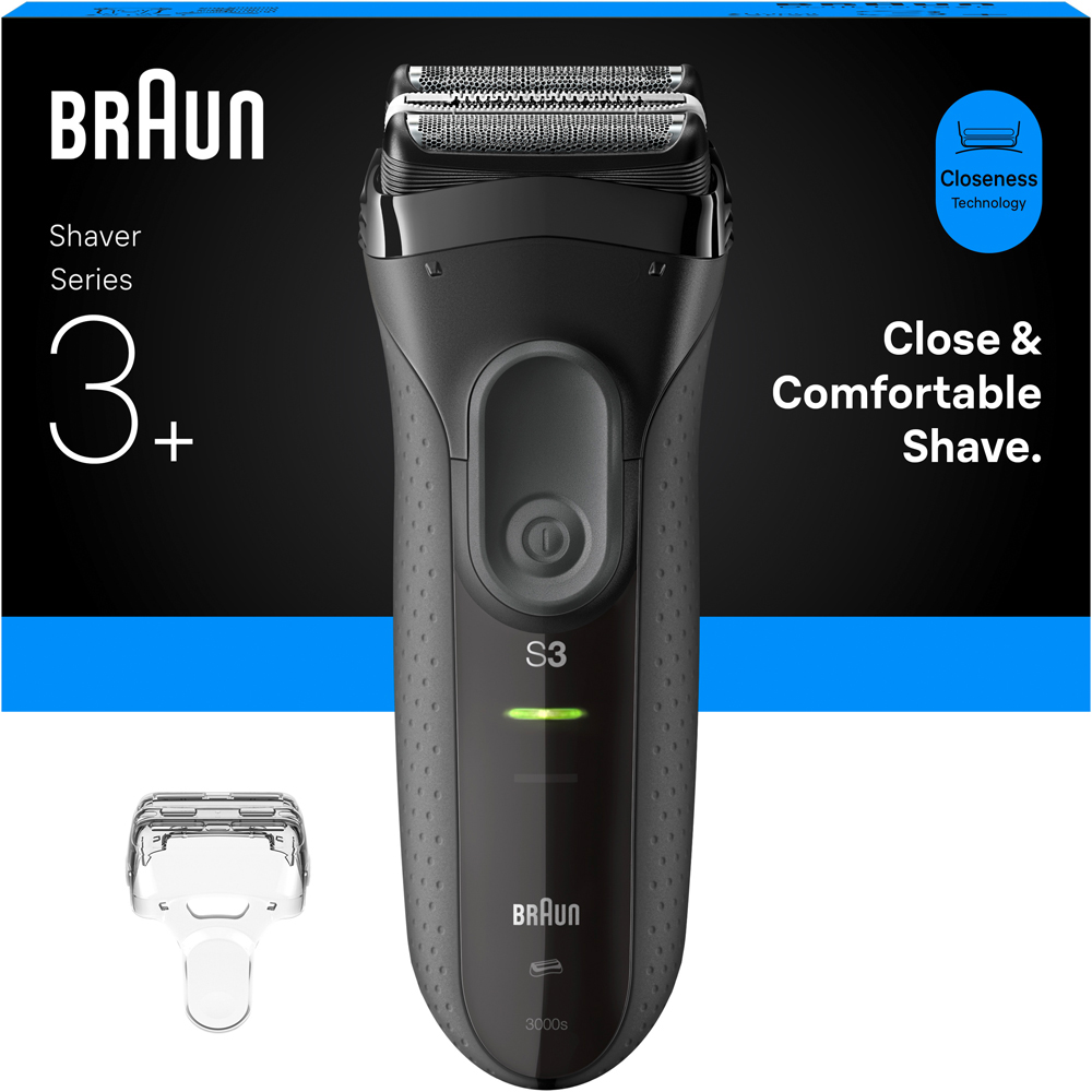 Braun Series 3 Plus 3000S Grey Men Electric Shaver Image 2