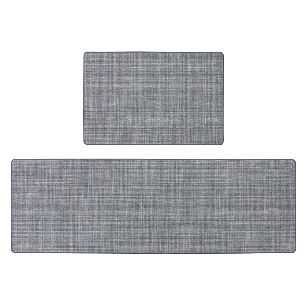 JVL Elegance Grey Door Mat and Runner Set 50 x 75cm and 50 x 150cm Image 1