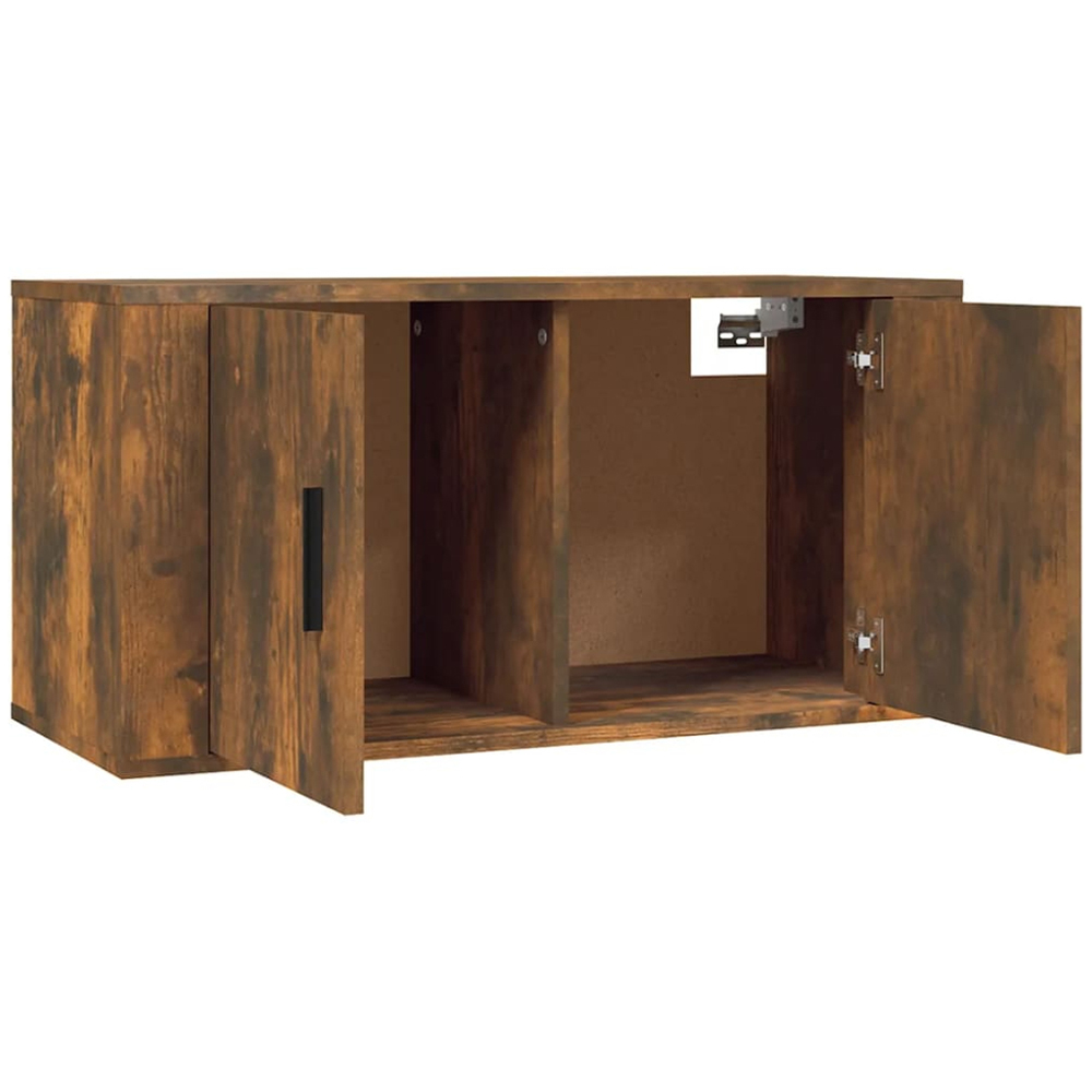 vidaXL 2 Door Smoked Oak Wall Mounted TV Cabinet Image 8