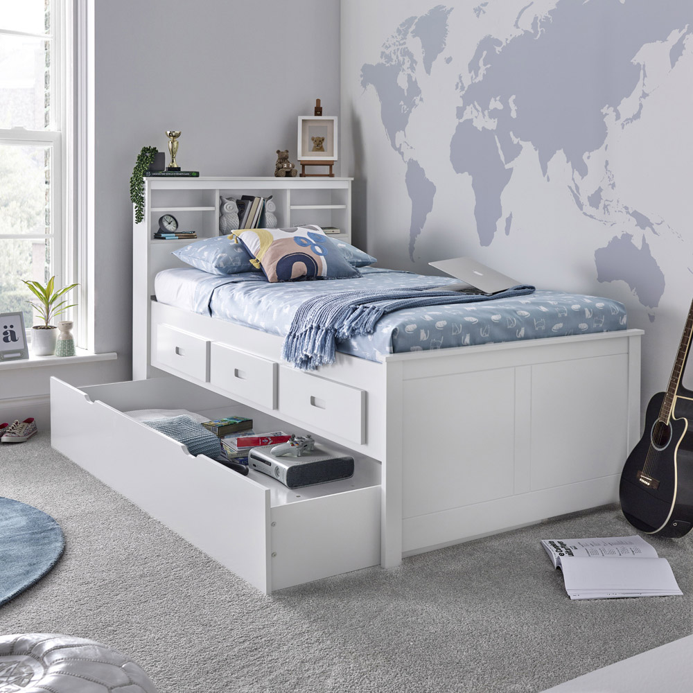 Veera White 3 Drawer Guest Bed with Pocket Mattress Image 6