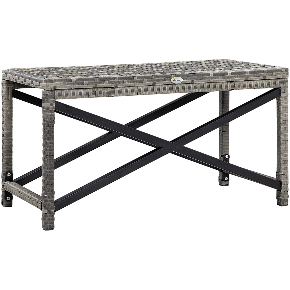 Outsunny Wicker Coffee Table Grey Image 2