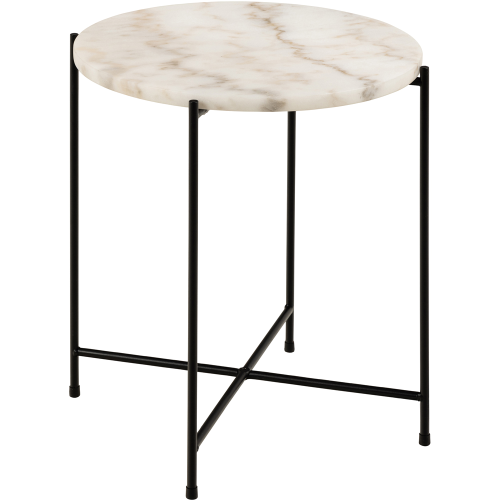 Florence Avila White Marble Top Side Table Image 3