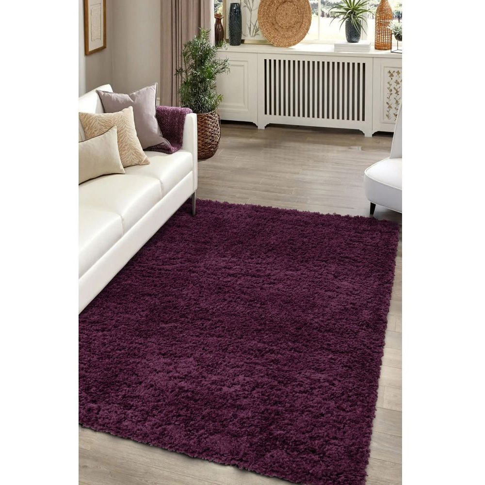 Homemaker Jazz Plum Shaggy Rug 120 x 170cm Image 3