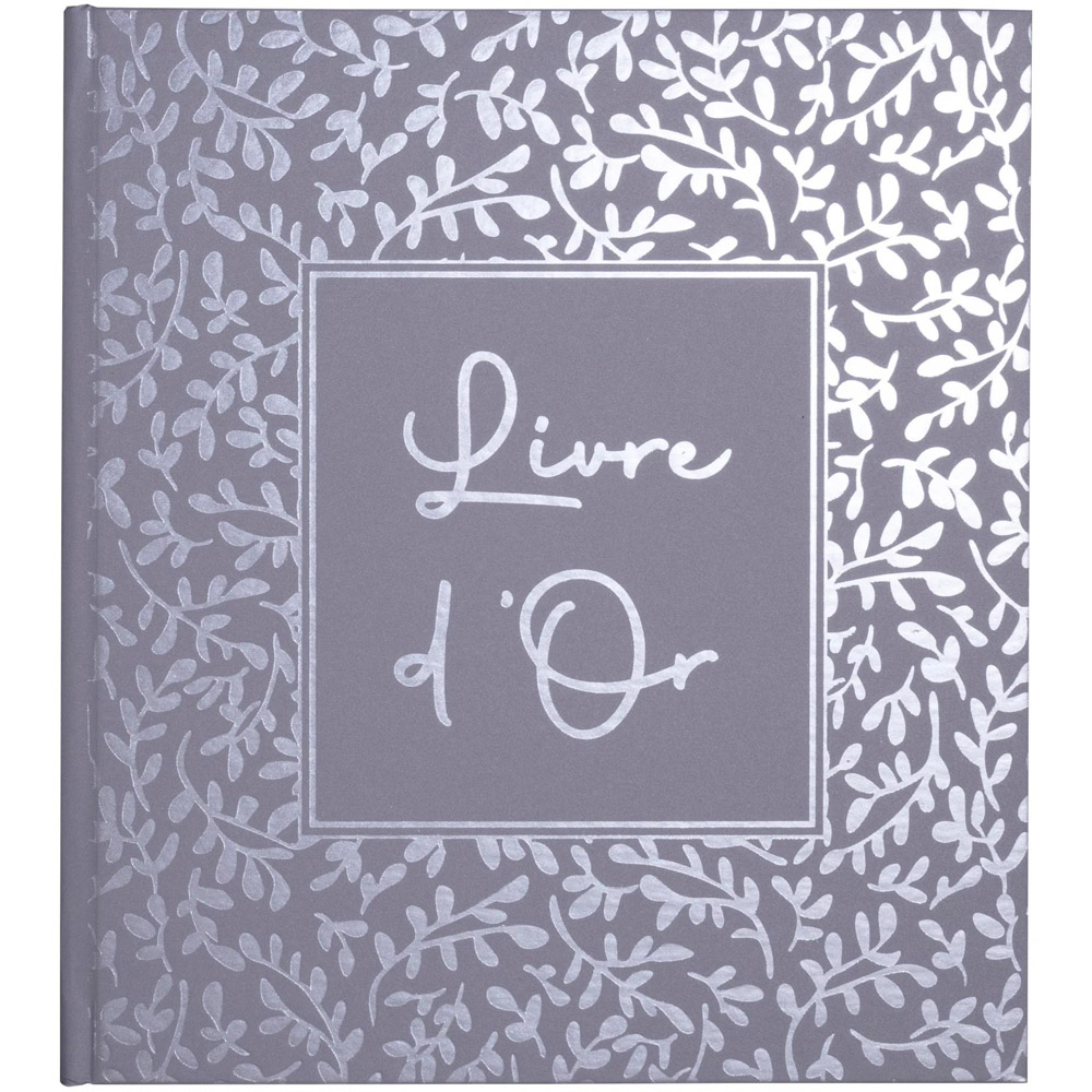 Exacompta AutentiK Blue and Grey Floral Design Guest Book with Crystal Box 140 Pages Image 3