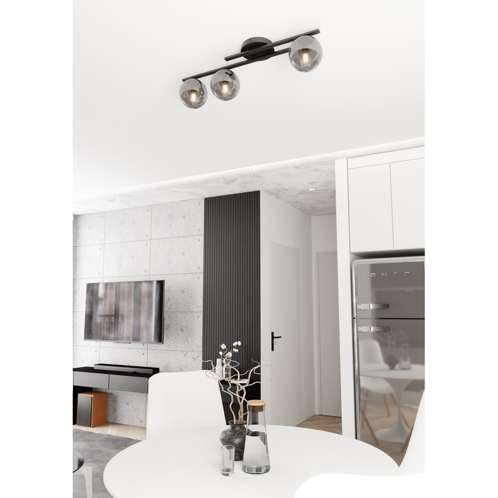Emibig Kairo 3 Light Graphite Shade Black Ceiling Lamp Image 5