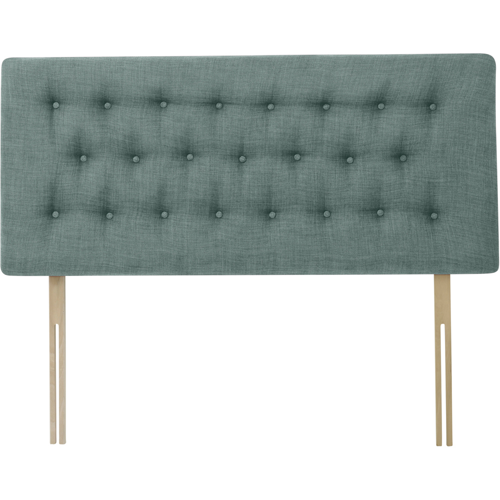 Bedmaster Lona King Size Duck Egg Linen Buttoned Headboard Image 2