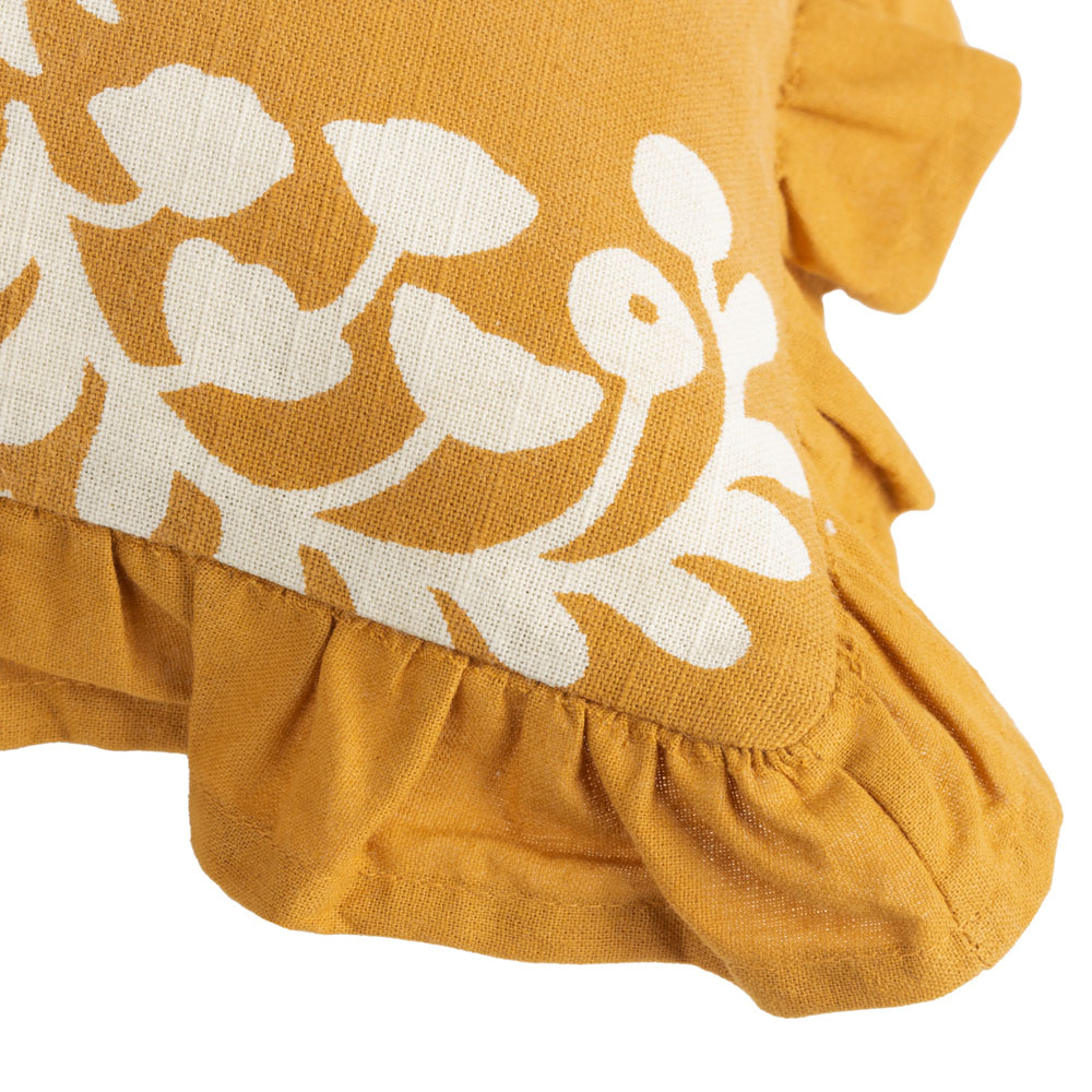 Paoletti Montrose Ochre Floral Cushion Image 5