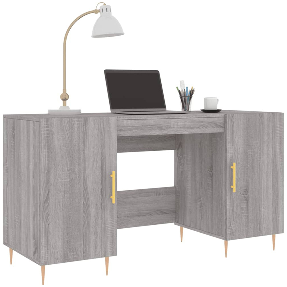 vidaXL 2 Door Computer Desk Grey Sonoma Image 3