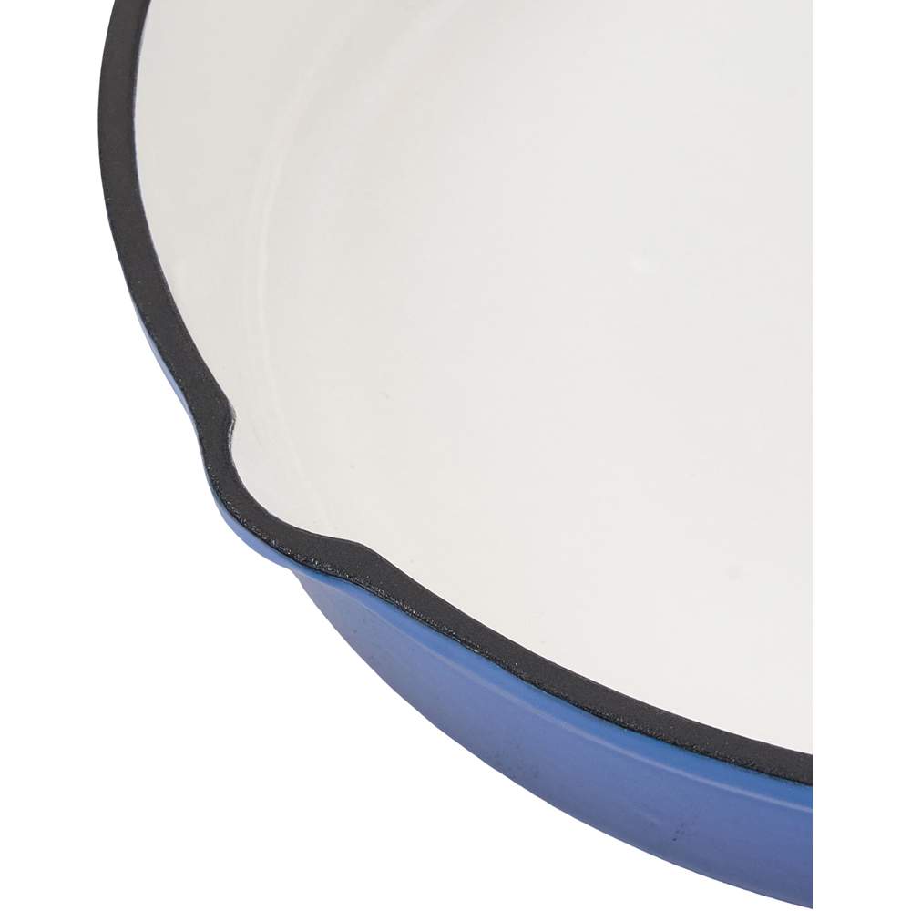 Living and Home 26cm Blue Enamelled Cast Iron Round Skillet Image 6