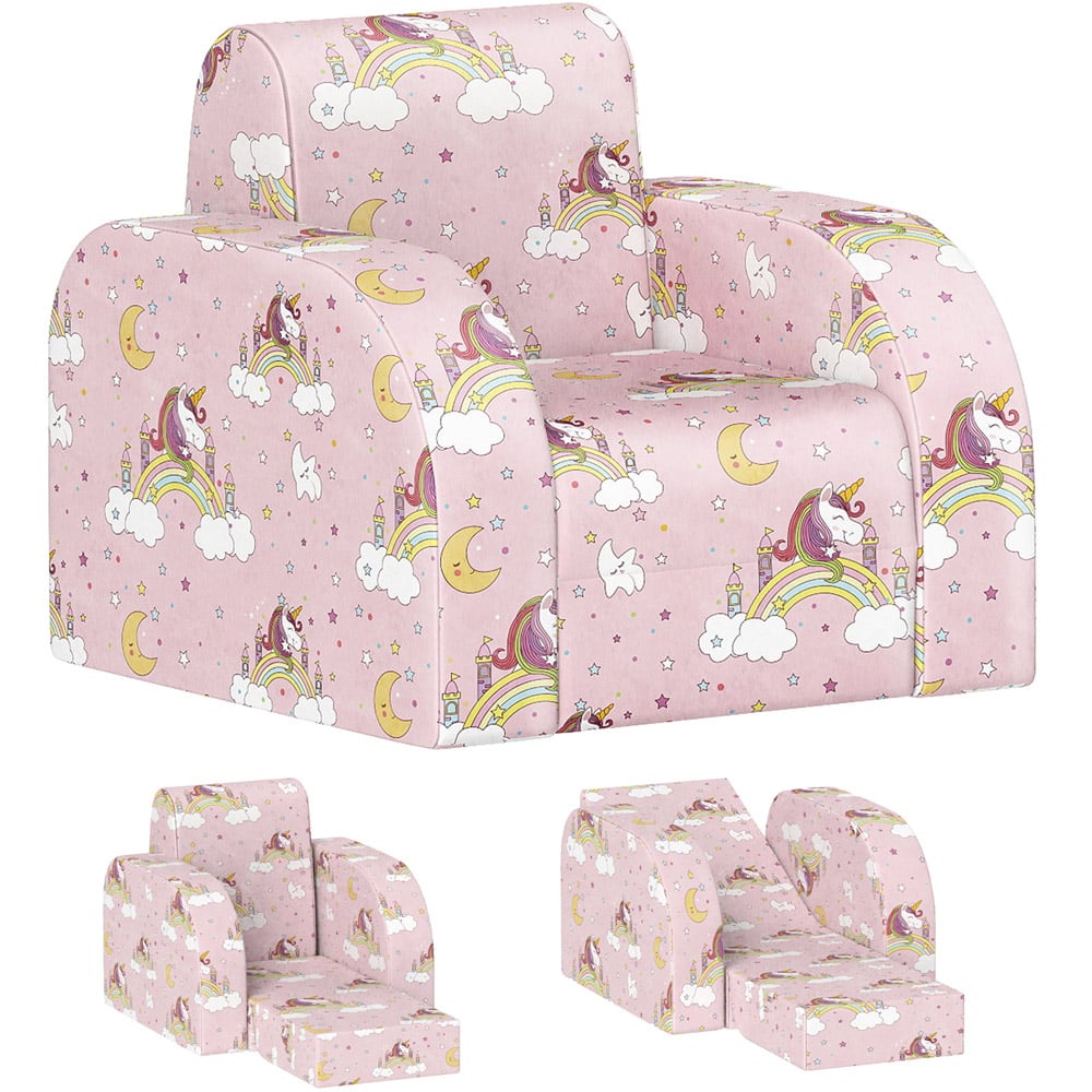 AIYAPLAY Pink Kids Foldable Armchair Image 2