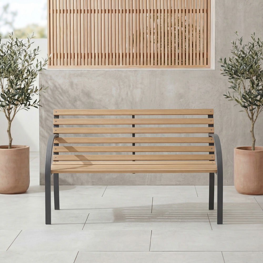 GARDEN VIDA Slatted Garden Bench Image 3