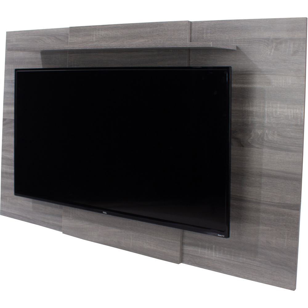 Core Products Single Shelf Grey Oak Effect Extendable Fixed TV Wall Panel Image 4