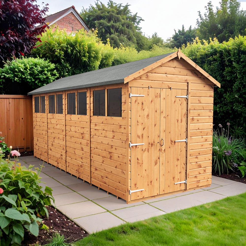 Empire Sheds 6 x 16ft Double Door Tongue and Groove Wooden Apex Garden Shed Image 2