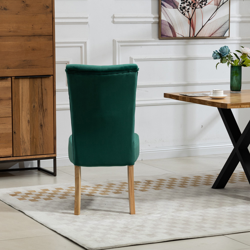 Artemis Home Pienza Set of 2 Green Velvet Dining Chairs Image 6