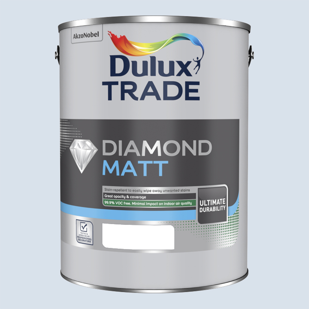 Dulux Trade Blueberry White Walls and Ceilings Diamond Matt Paint 5L Image 2