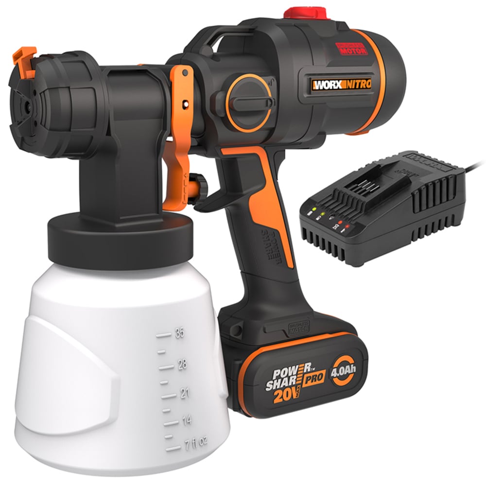 Worx WX020 20V HVLP Cordless Paint Sprayer with Battery and Charger Image 1