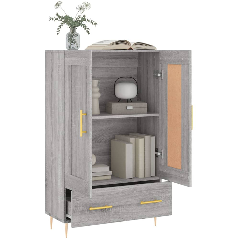 vidaXL 2 Door Single Drawer Grey Sonoma Highboard Image 4