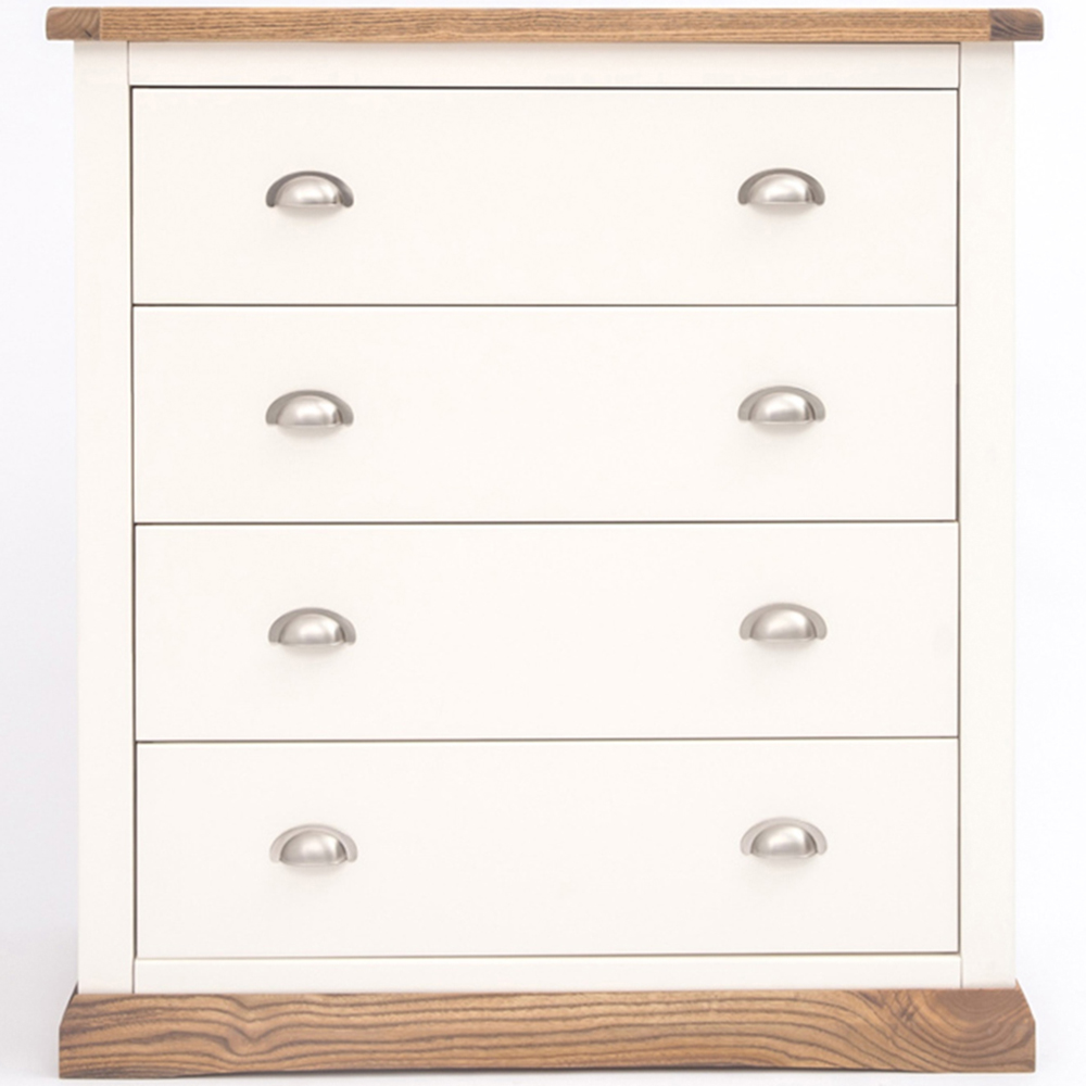 Tropea 4 Drawer Off White Chest of Drawers with Chrome Cup Handles Image 2