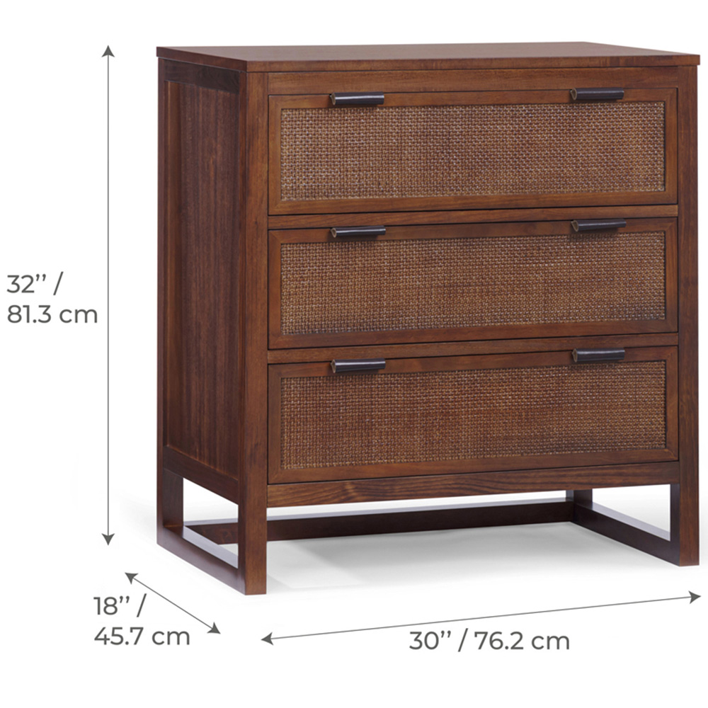 Teamson Home Hatteras 3 Drawer Walnut Dresser Image 9