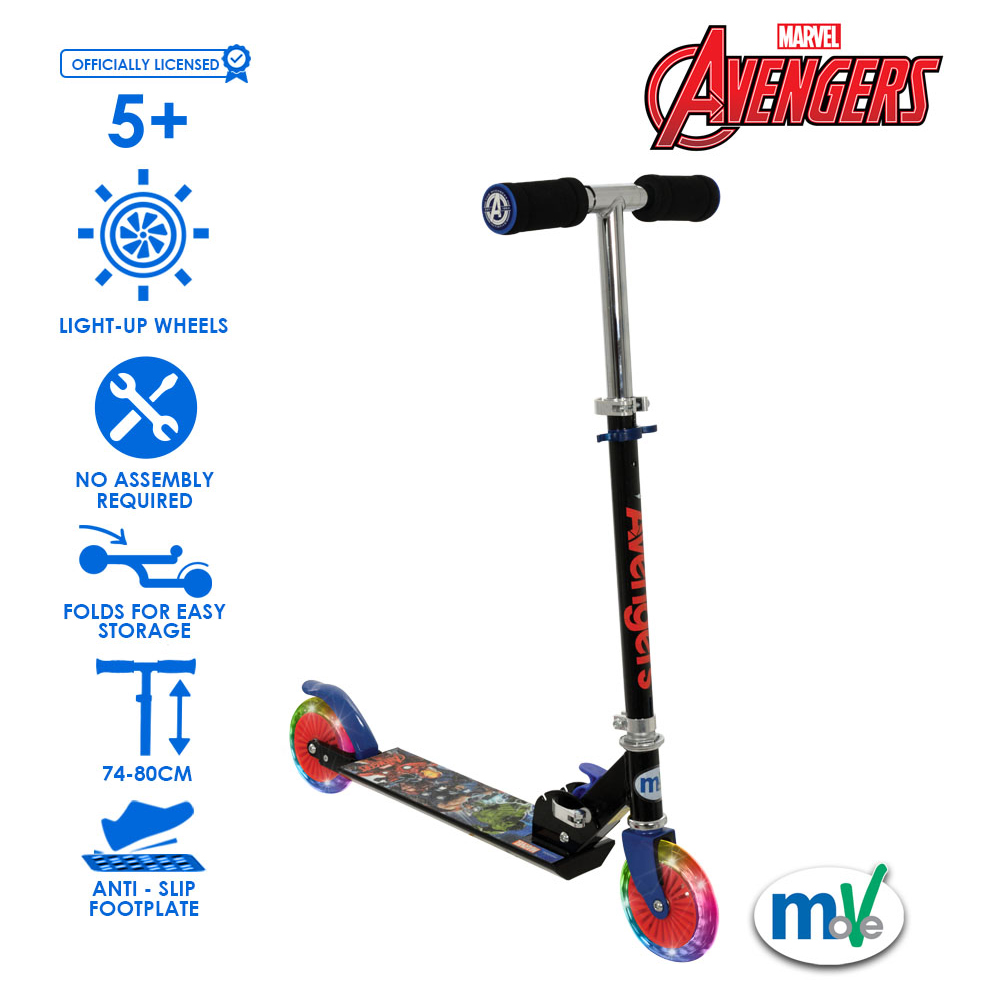 MoVe Avengers Folding Inline Scooter with Light Up Wheels Image 8