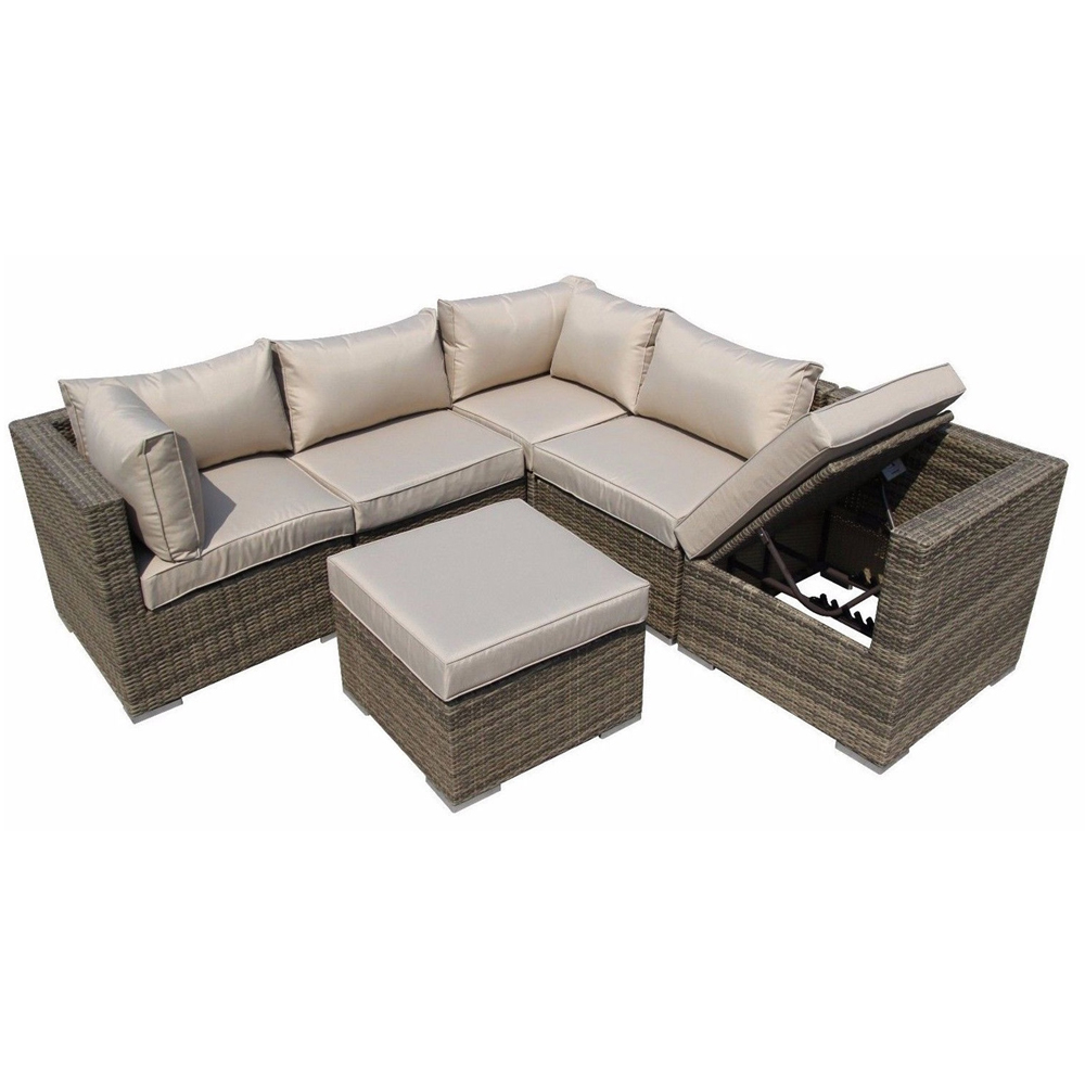 Furniture One 6 Seater Yellow Corner Sofa Patio Modular Sofa Set Image 2