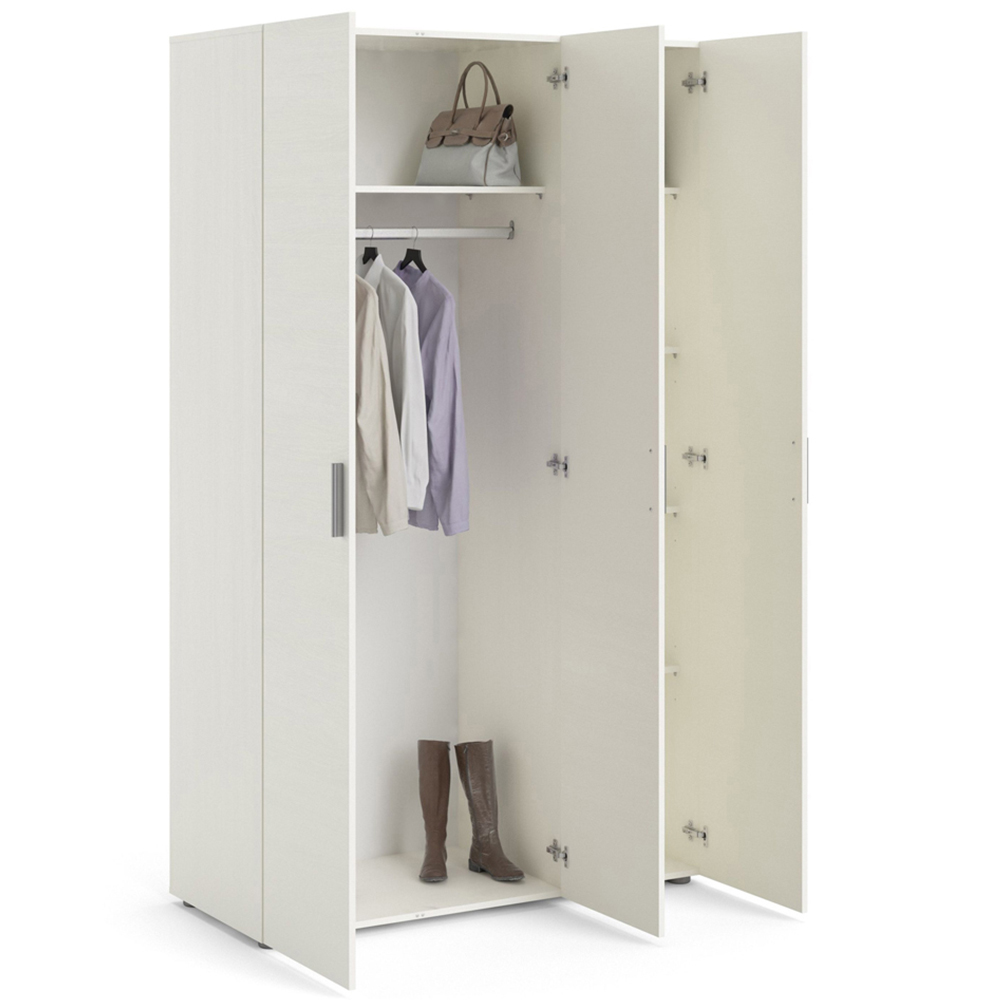 Florence 3 Door White Woodgrain Wardrobe Image 4