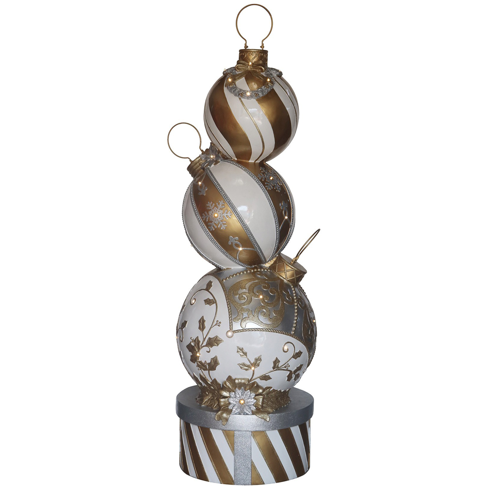 The Christmas Centre Gold and White LED Bauble Stack Decoration 150cm Image 5