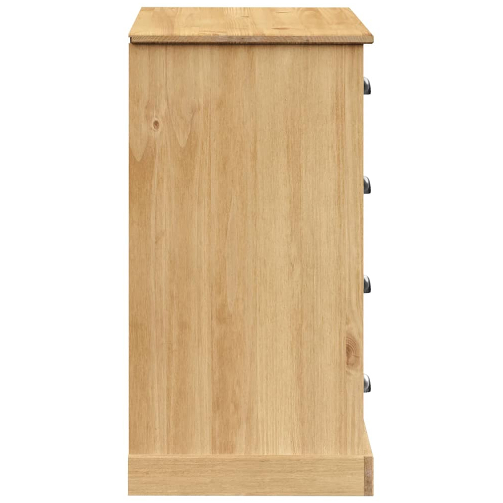 vidaXL Vigo 2 Shutter Door 4 Drawer Solid Wood Pine Sideboard Image 6