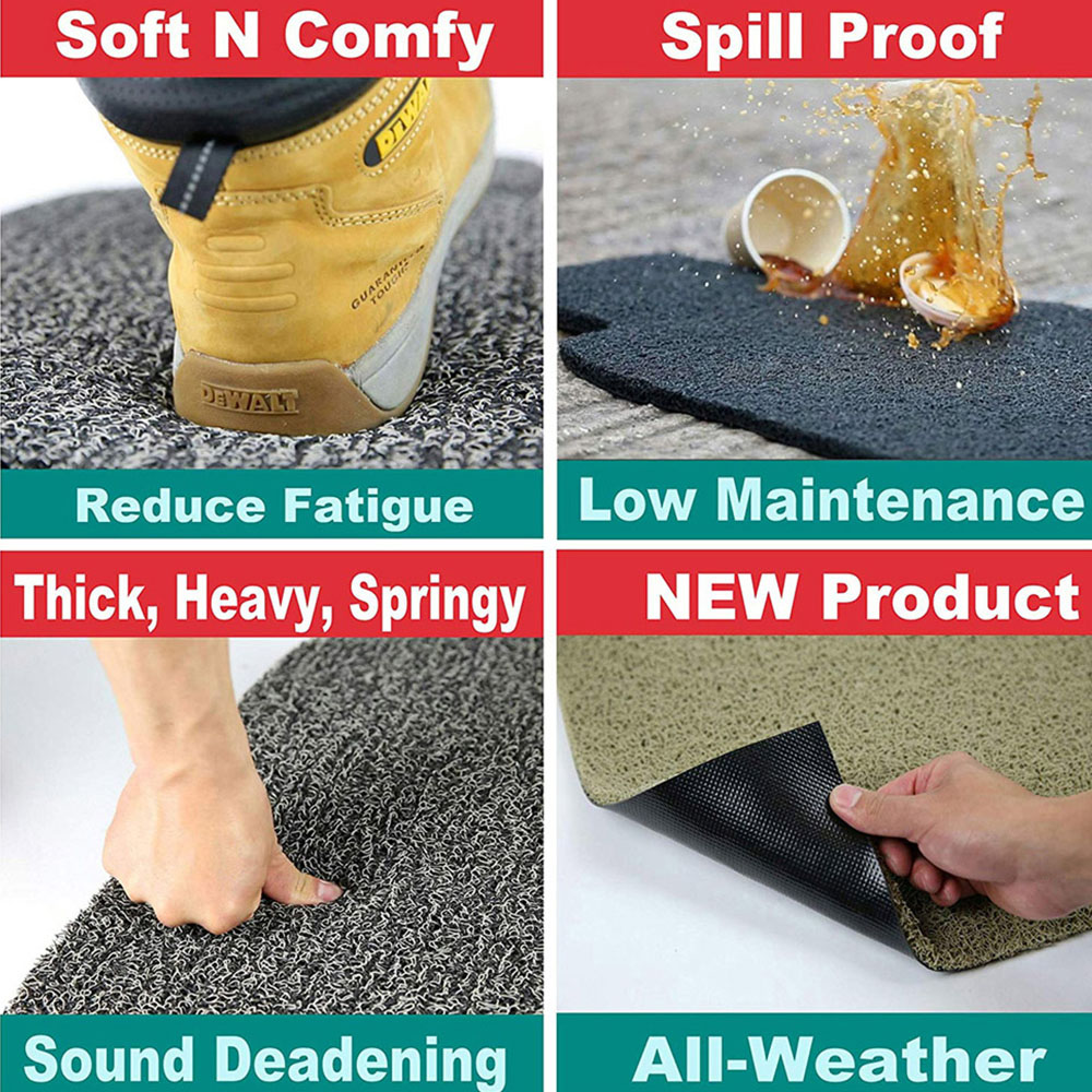 Oseasons Grey Plain Half Moon Doormat 70 x 44cm Image 4