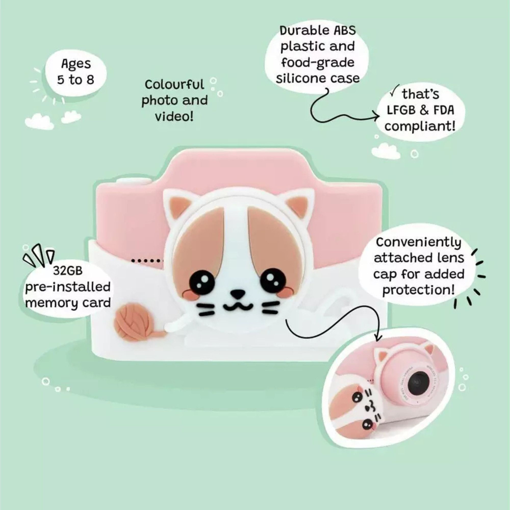 Kiimento Meowie the Cat Kids Digital Camera and Video Camcorder with Touchscreen Image 2