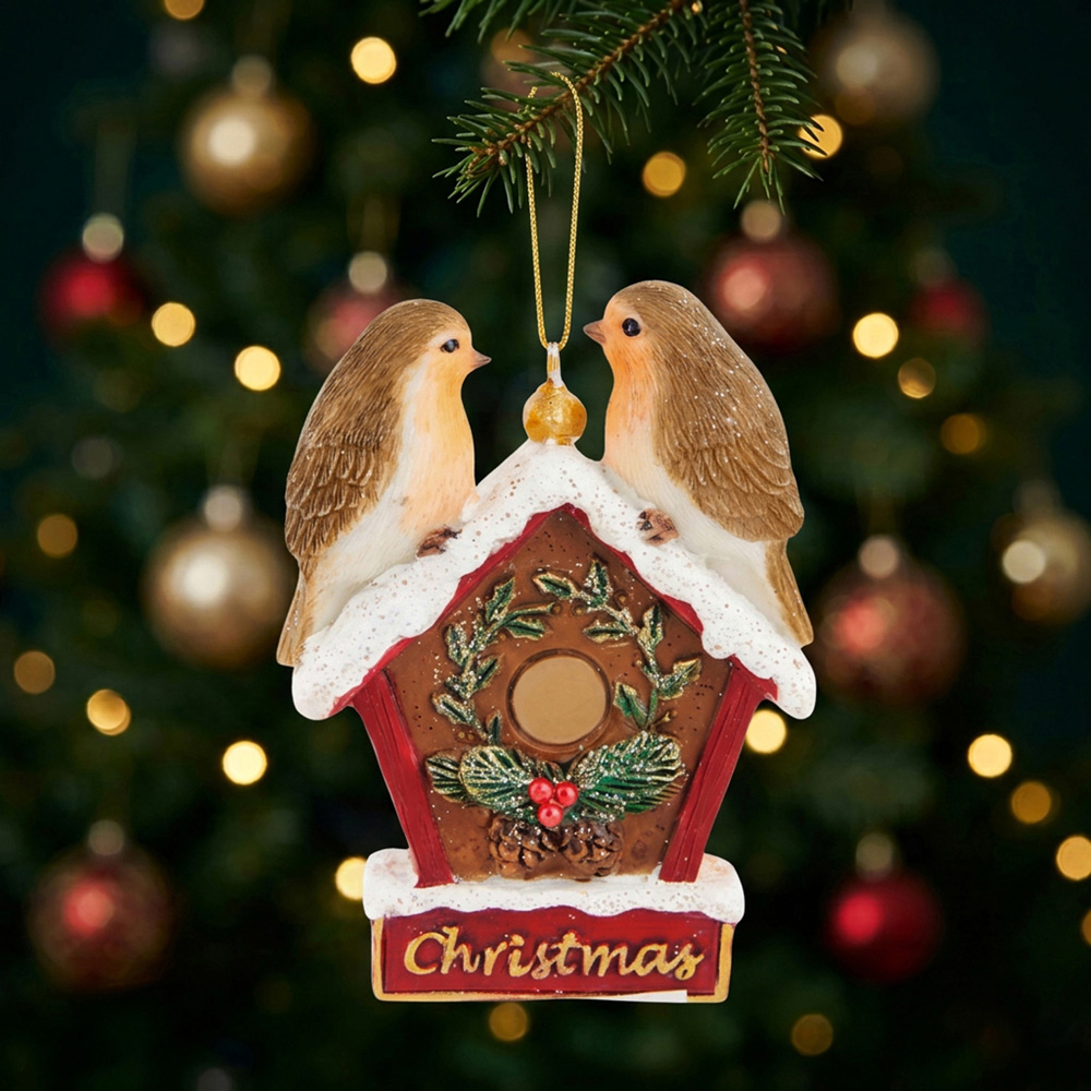 Robin Birdhouse Hanging DecorationBrown Image 2