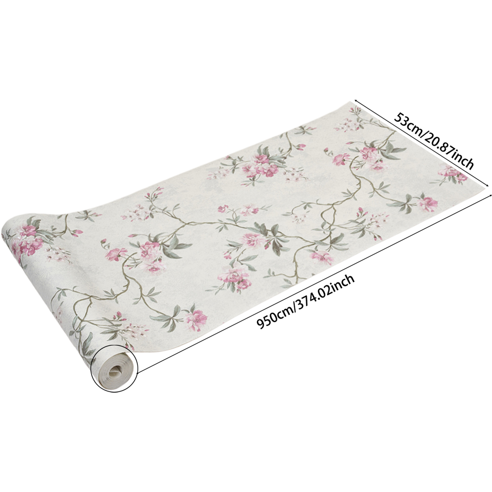 Living and Home Floral Pattern Rectangle 3D Embossed Multicolour Non-Pasted Wallpaper Image 8