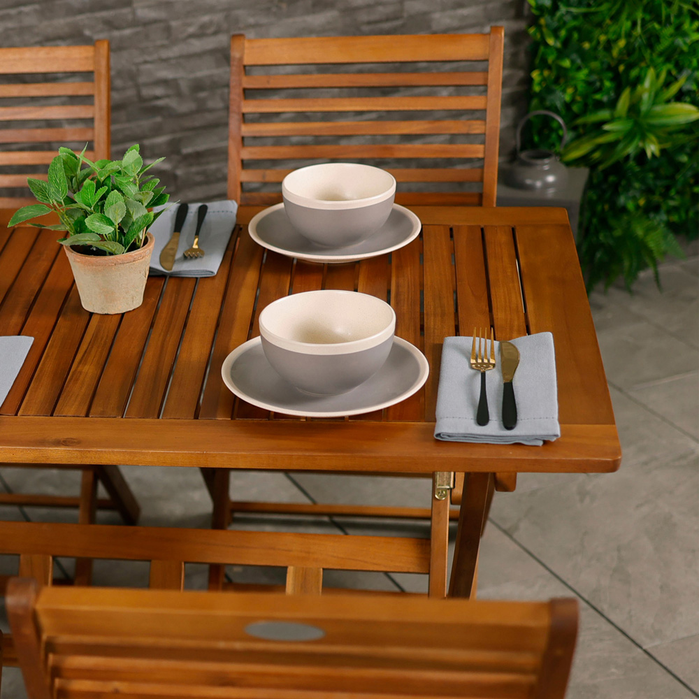 Charles Bentley 4 Seater Wooden Garden Furniture Set Image 9
