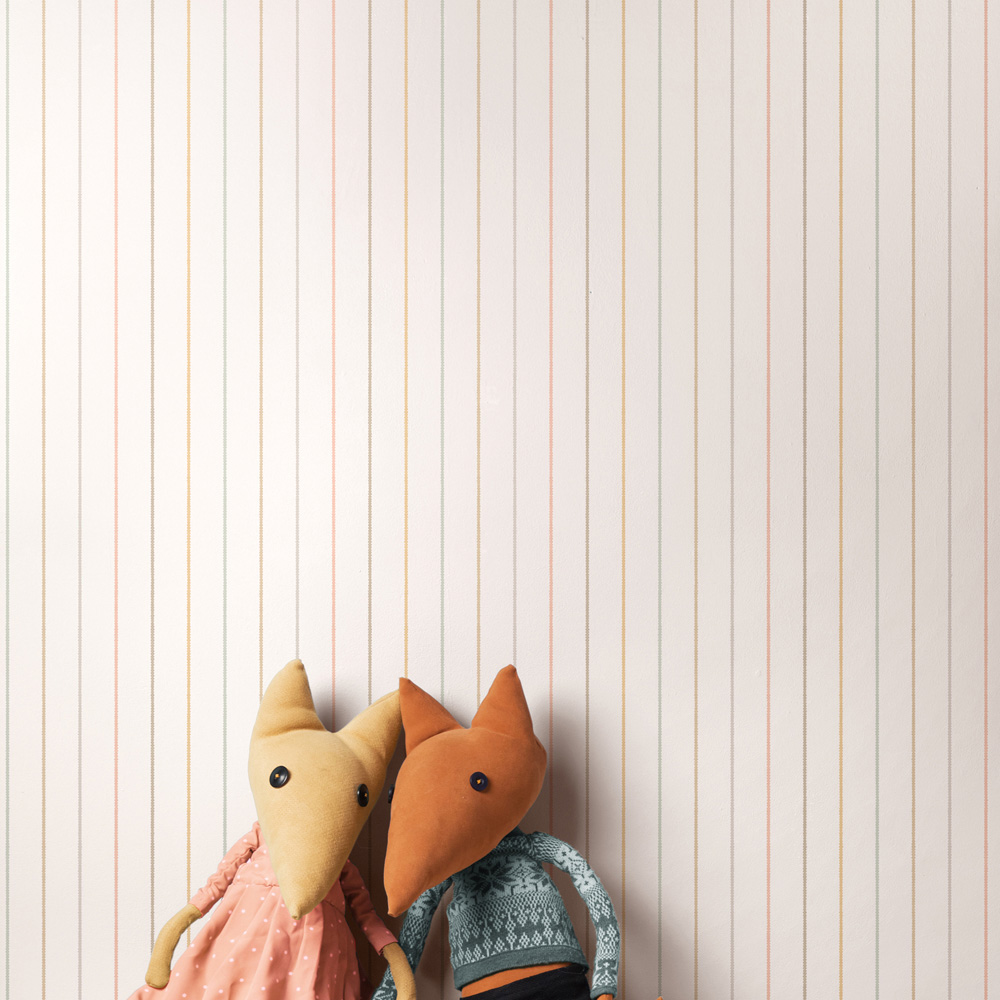 Hoopla Walls Purity Scallop Stripe Cream Wallpaper Image 2