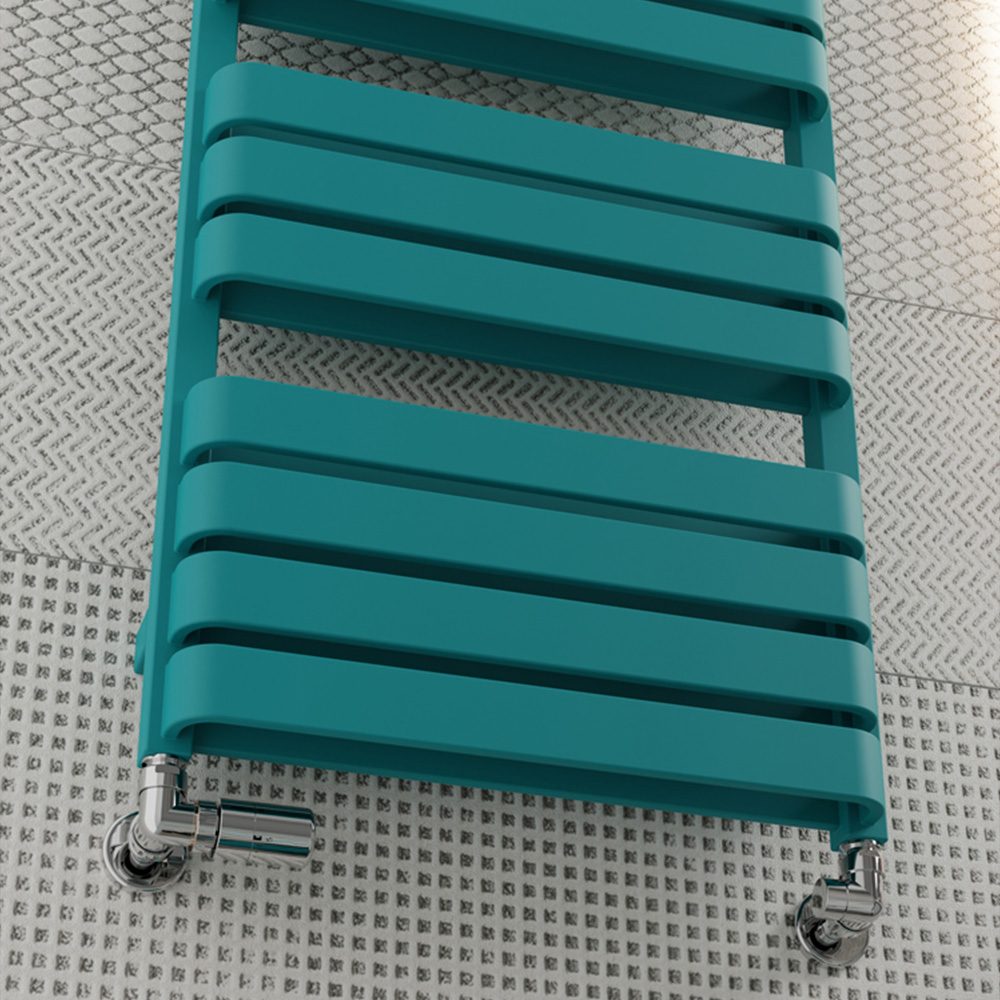 Terma Warp T Bold Matt Teal Heated Towel Rail 2660 BTU 1110 x 500mm Image 6