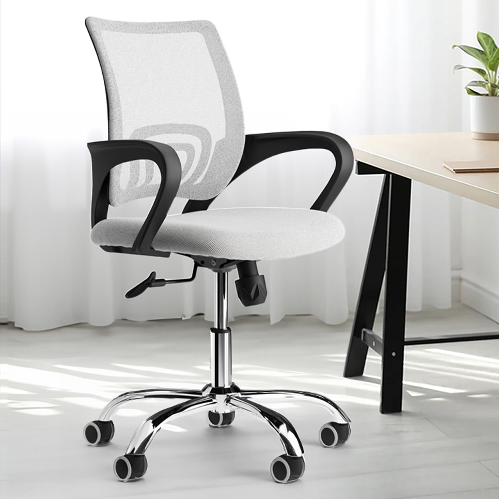 LPD Furniture Tate White Mesh Back Swivel Office Chair Image 1