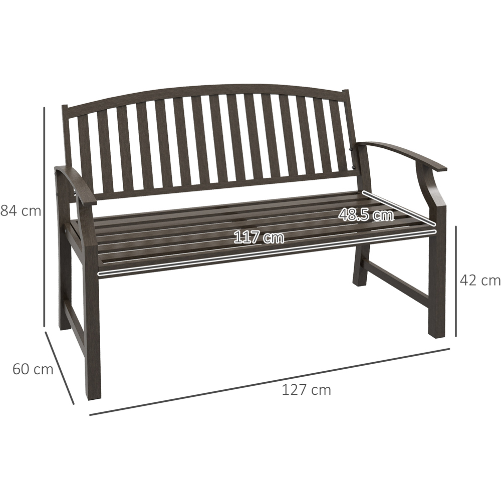 Outsunny 2 Seater Brown Garden Bench Image 8