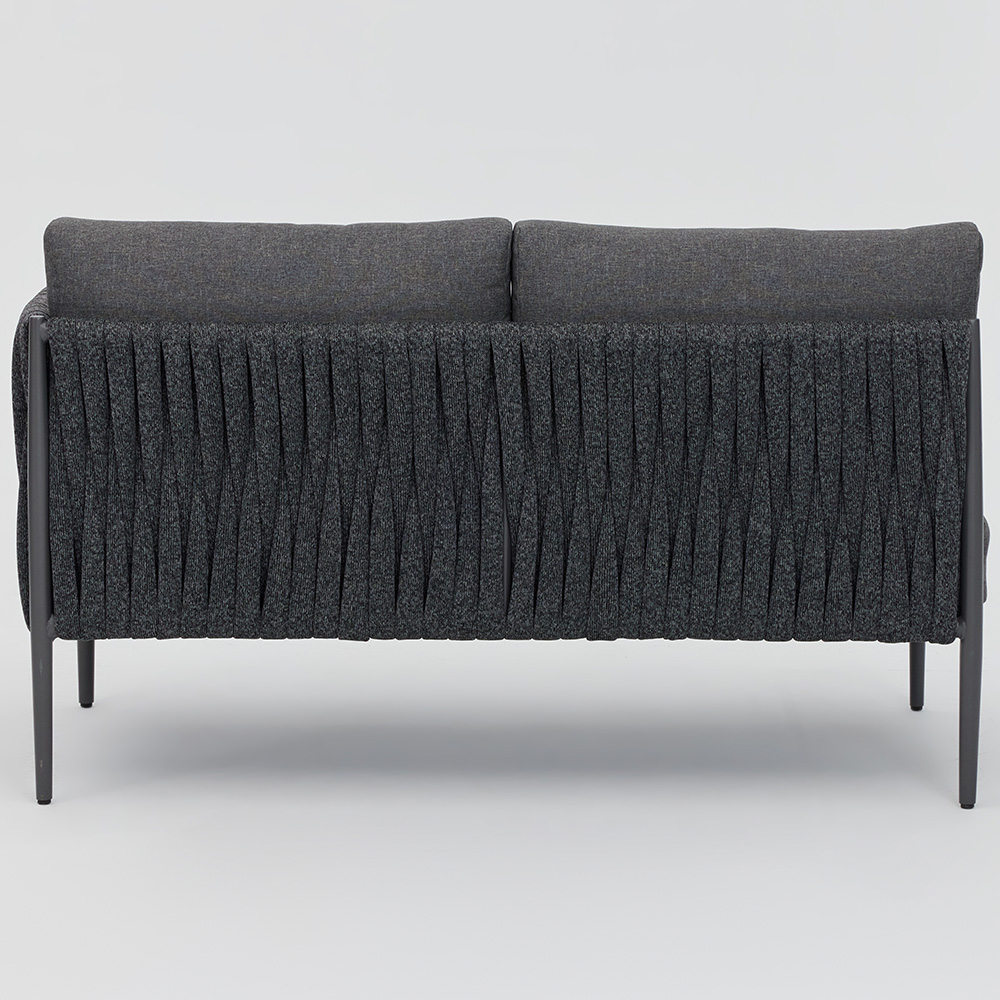 Home Detail Serena 5 Seater Dark Grey Rope Style Corner Garden Sofa Set with Coffee Table Image 3